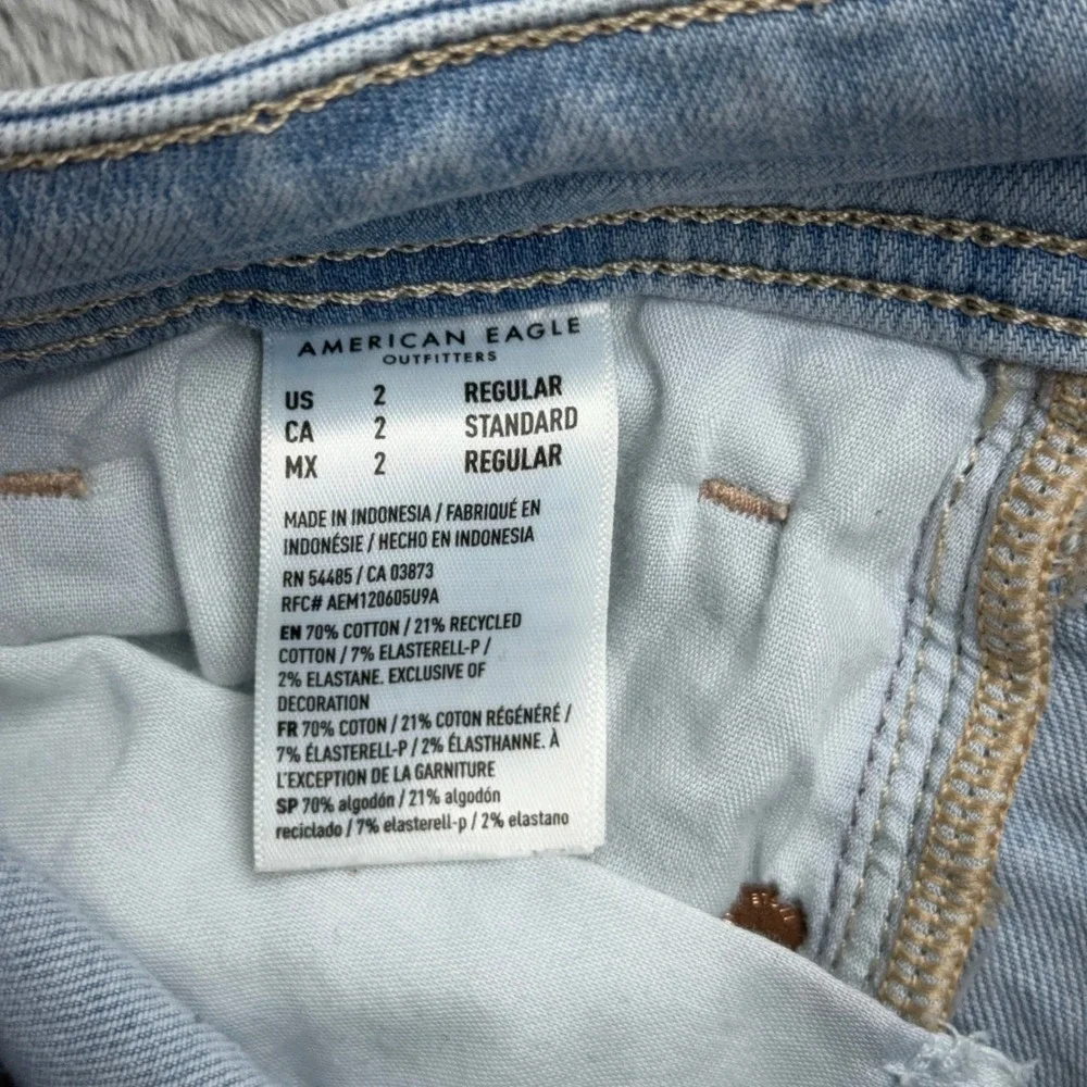 American Eagle Jeans Womens 2 Light Blue Kick Boot Bootcut Stretch Denim Denim